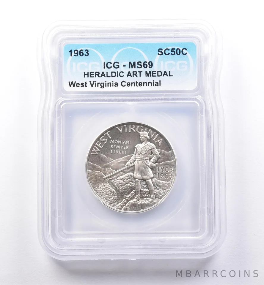 1963 So Called Half Dollar West Virginia Centennial MS69 ICG *8461