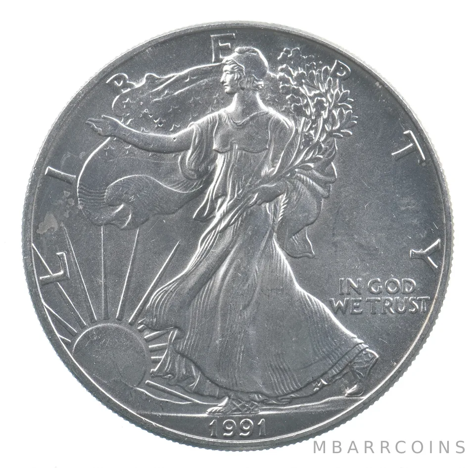Better Date 1991 American Silver Eagle 1 Troy Oz .999 Fine Silver *761