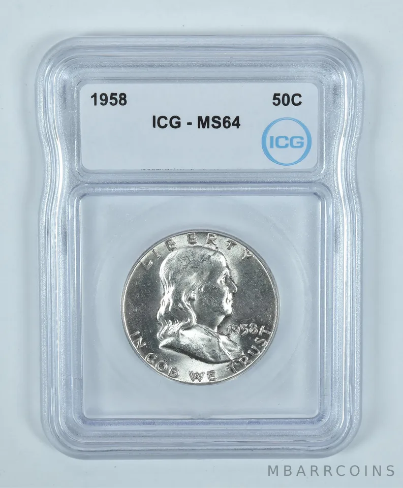1958 Franklin Half Dollar MS64 ICG