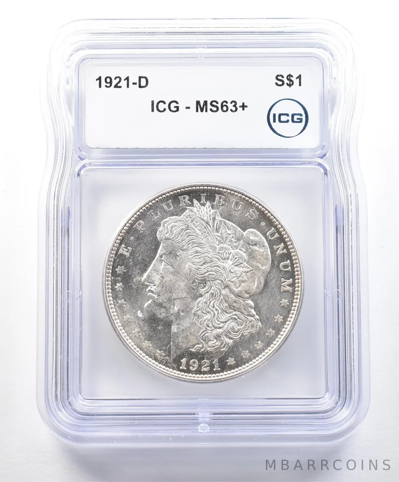 1921-D Morgan Silver Dollar MS63+ ICG a9031