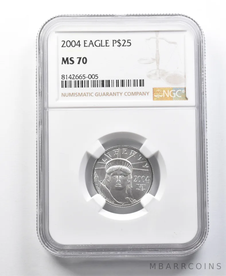 2004 $25 American Platinum Eagle 1/4 Oz Platinum MS70 NGC *8515