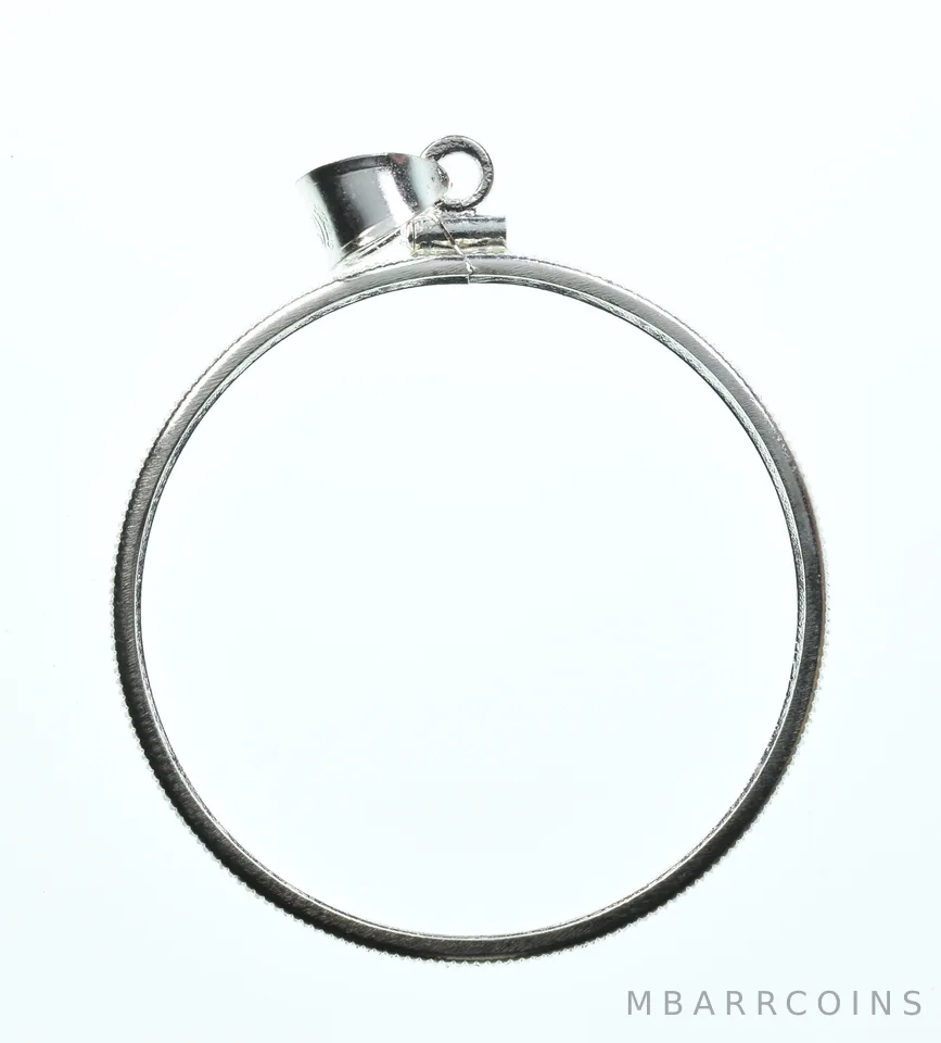 Sterling Silver 37 MM Coin Bezel Pendant Frame Edge *2155