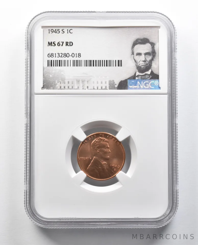 MS67 RD 1945-S Lincoln Wheat Cent NGC *2249