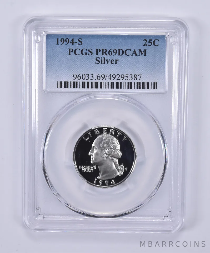1994-S Washington Quarter Silver PR69 DCAM PCGS Blue Label