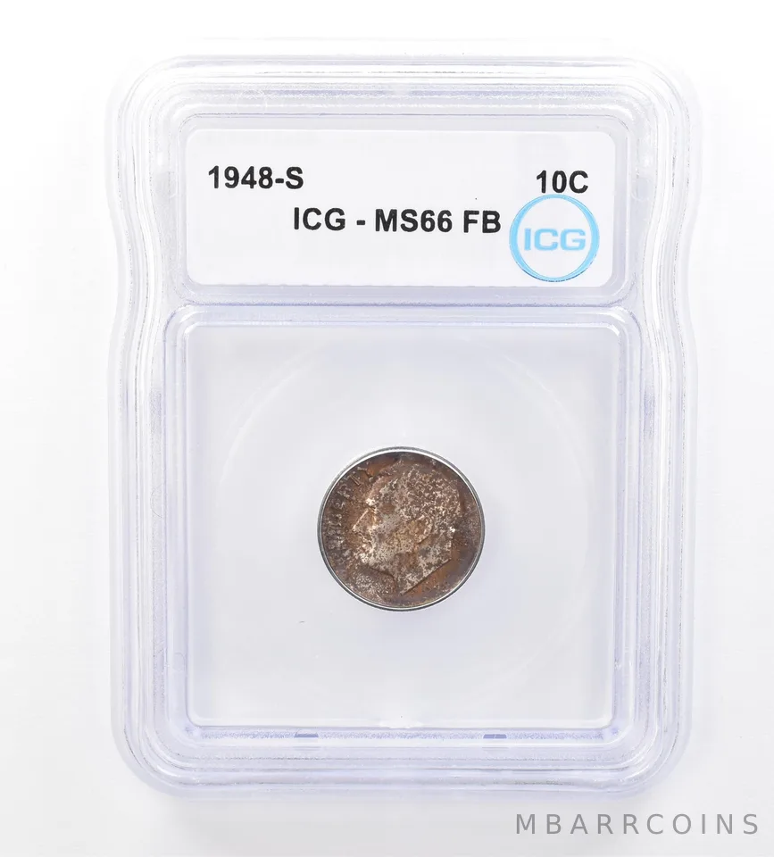 1948-S Roosevelt Dime MS66 FB ICG Beautiful Tone *1653