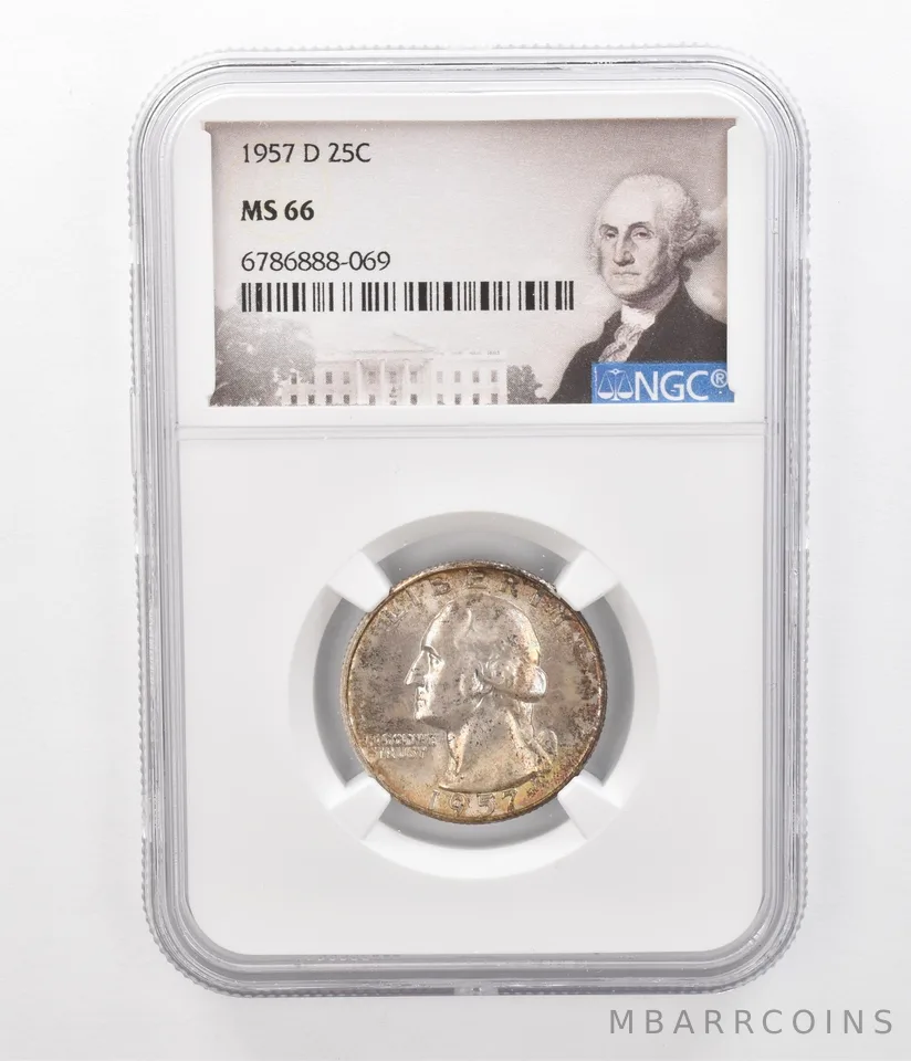 1957-D Washington Quarter MS66 NGC Beautiful Tone *2344