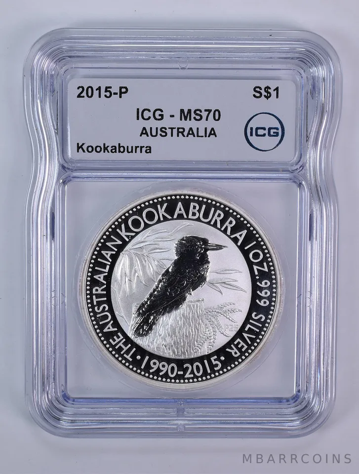 2015 P Australia 1 Dollar Silver Kookaburra MS70 ICG