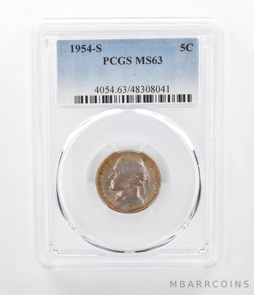 1954-S Jefferson Nickel MS63 PCGS Beautiful Tone *2408