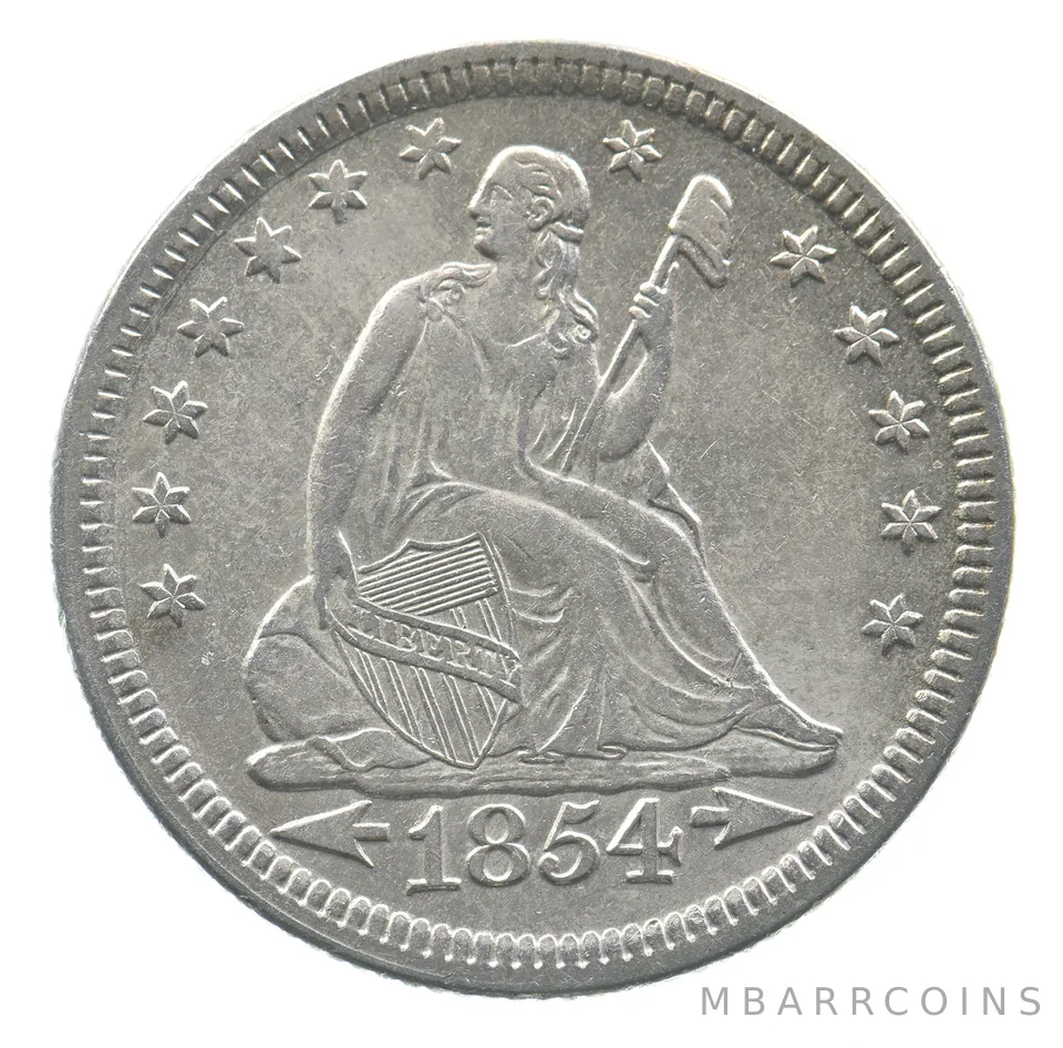 1854 Seated Liberty Quarter Arrows *9086