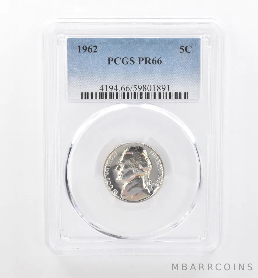 1962 Jefferson Nickel PR66 PCGS Beautiful Tone *1812