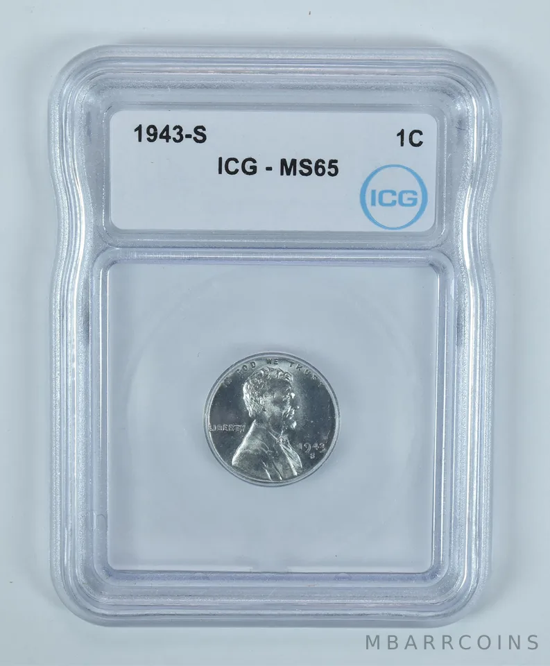 1943-S Lincoln Wheat Cent MS65 ICG