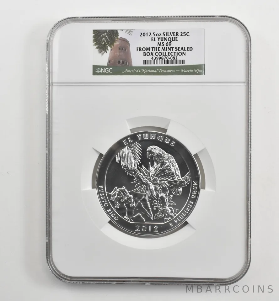 2012 5 Oz Silver Quarter America The Beautiful El Yunque MS69 NGC *1676