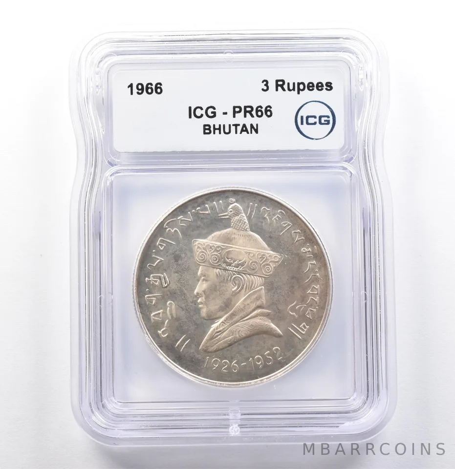 1966 Bhutan 3 Rupees PR66 ICG *9940