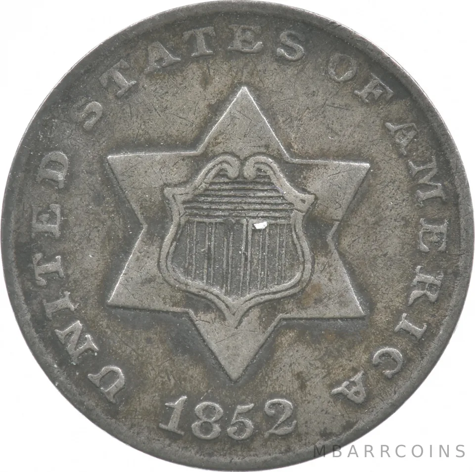 1852 Silver Three Cent Trime *2806