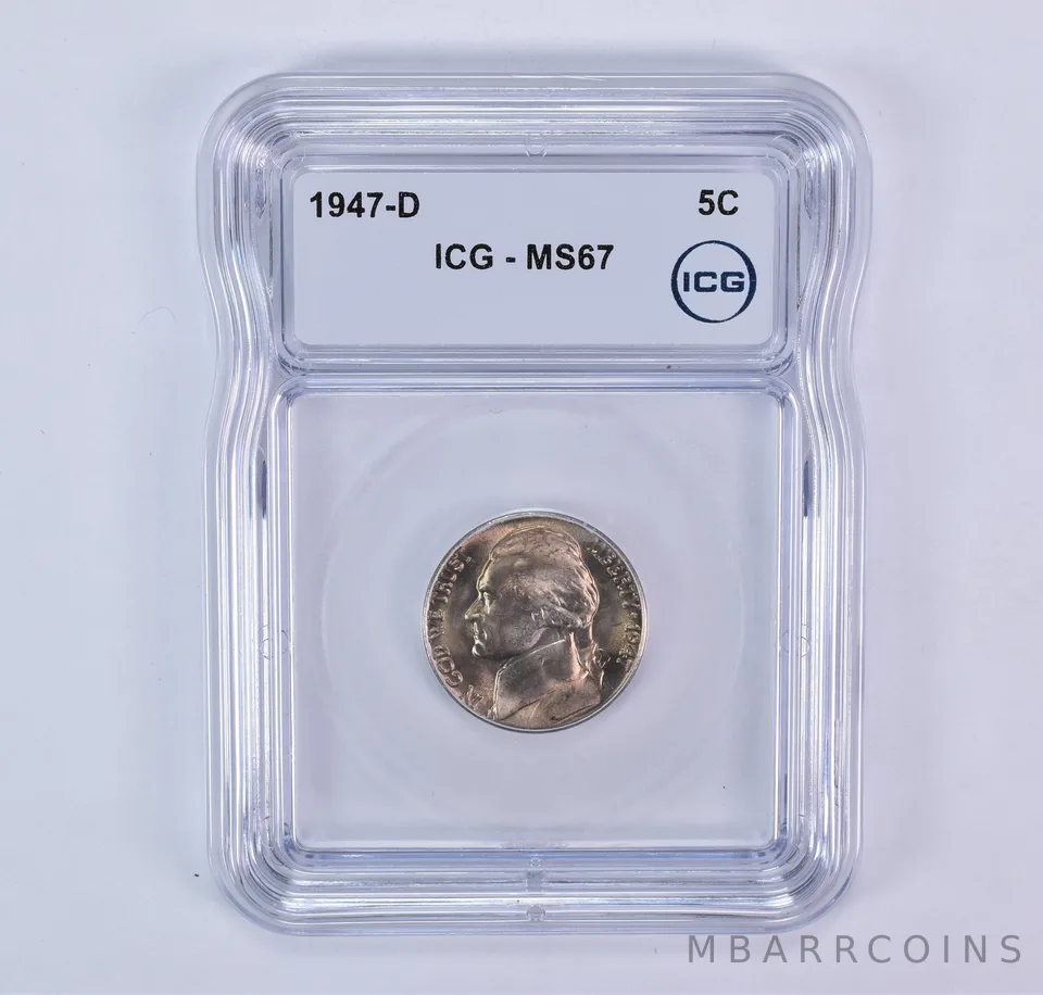 1947-D Jefferson Nickel MS67 ICG