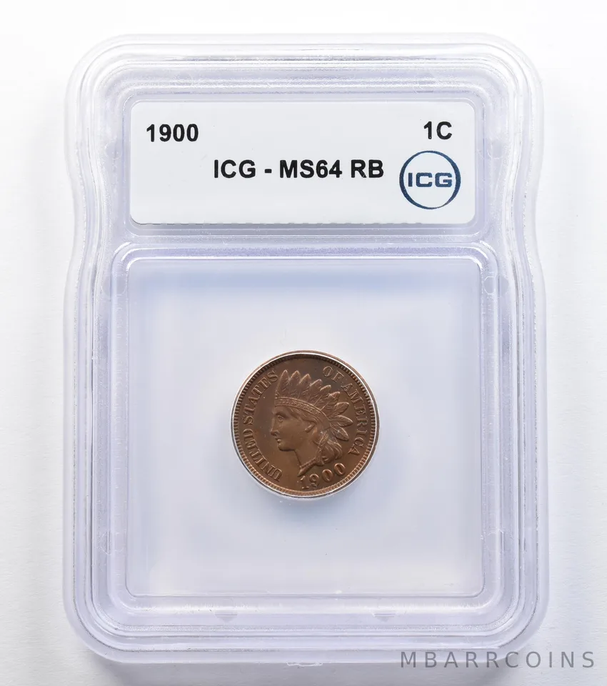 1900 Indian Head Cent MS64 RB ICG *9583