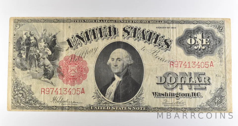 1917 $1 Legal Tender Large Note Red Seal *3553