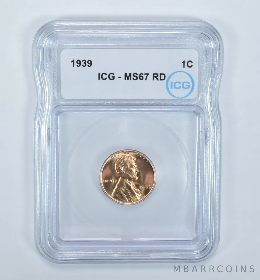 1939 Lincoln Wheat Cent MS67 RD ICG