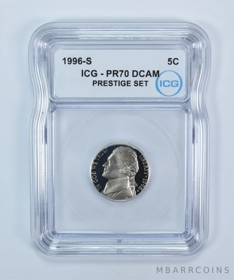 1996-S Jefferson Nickel Prestige Set PR70 DCAM ICG