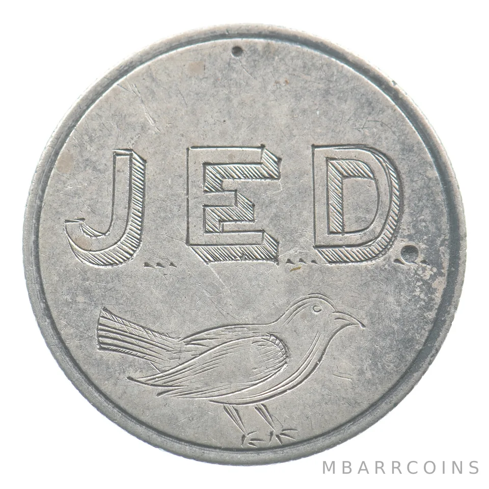 1874 Arrows Seated Liberty Dime Love Token Bird J E D Victorian *5485