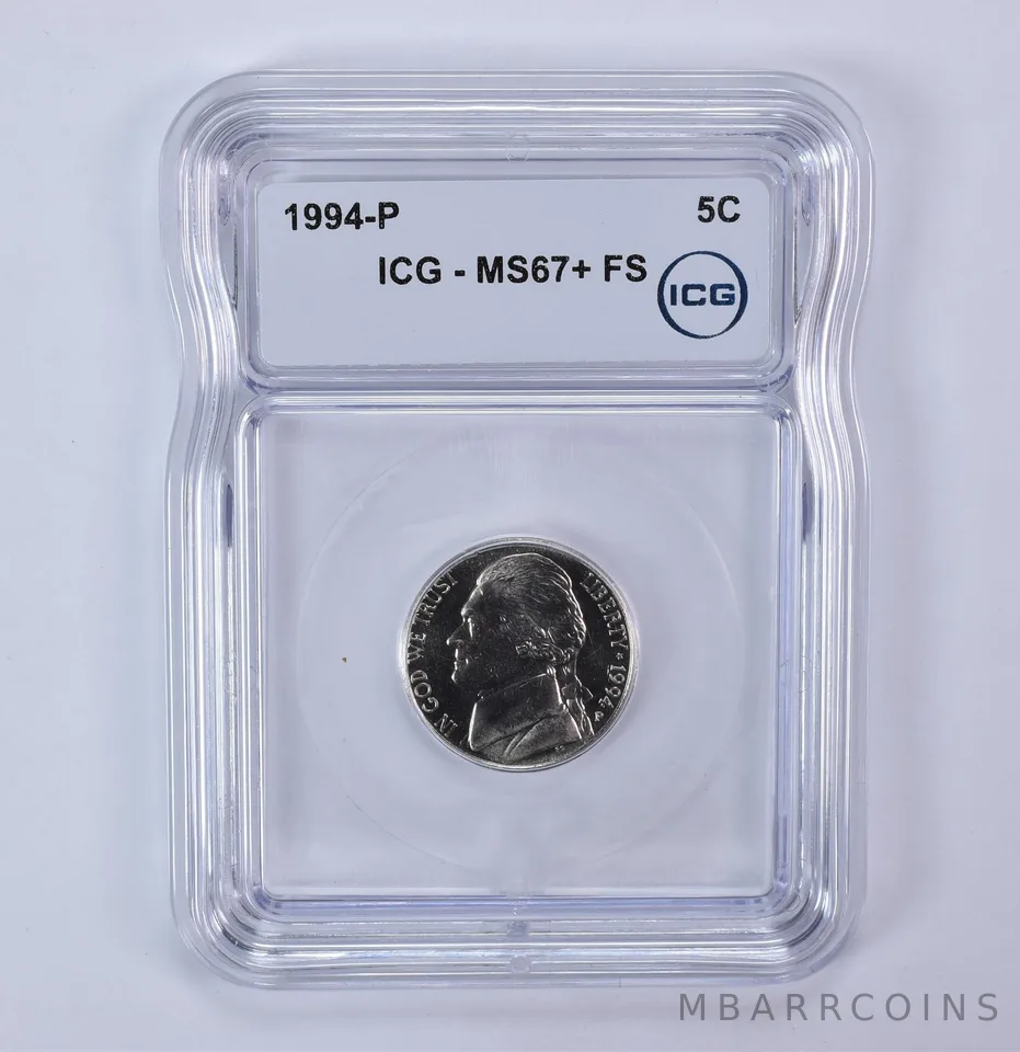 1994-P Jefferson Nickel MS67+ FS ICG