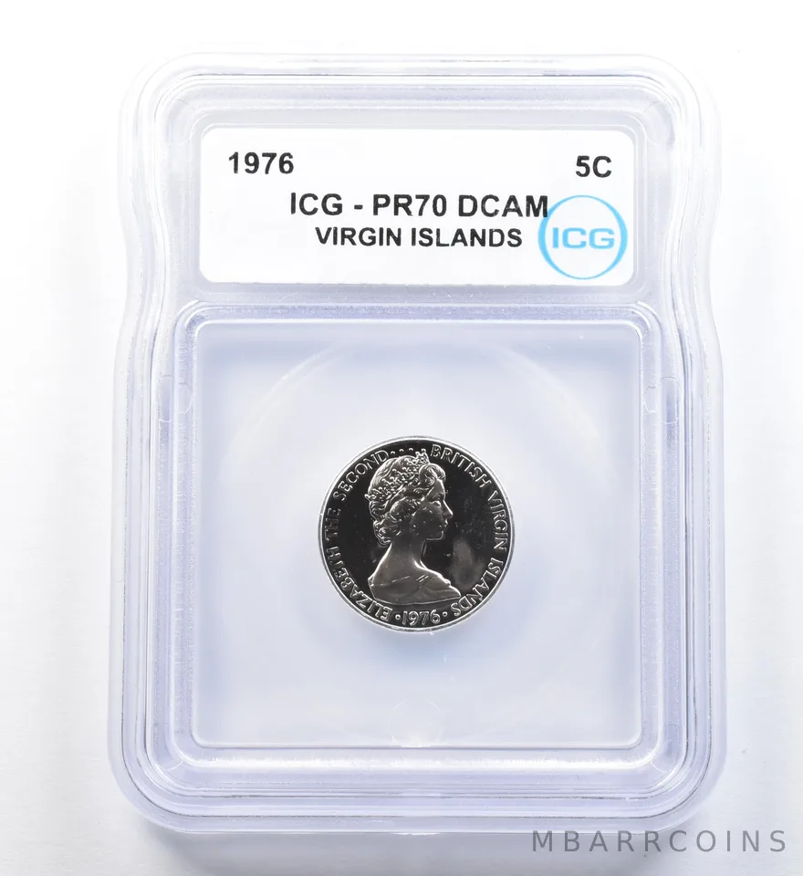1976 Virgin Islands 5 Cents PR70 DCAM ICG a1133