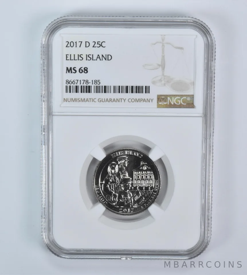 2017-D Washington Quarter ATB Ellis Island MS68 NGC