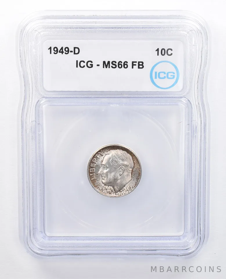 1949-D Roosevelt Dime MS66 FB ICG Beautiful Tone *7616