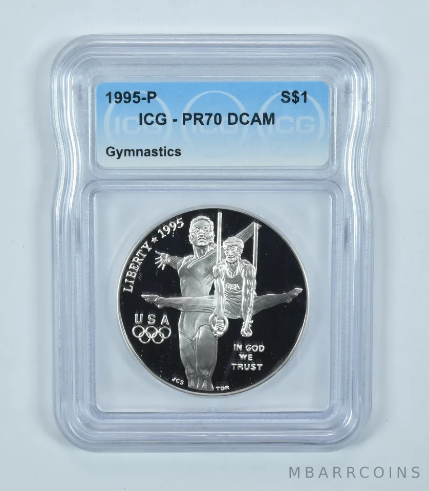 1995-P Olympic Gymnastics Commemorative Silver Dollar PR70 DCAM ICG