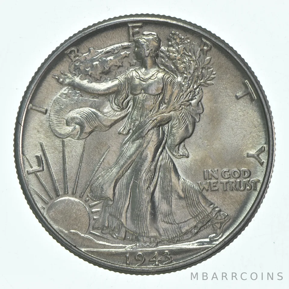 BU 1943 (P) Walking Liberty Half Dollar Uncirculated 90% Silver