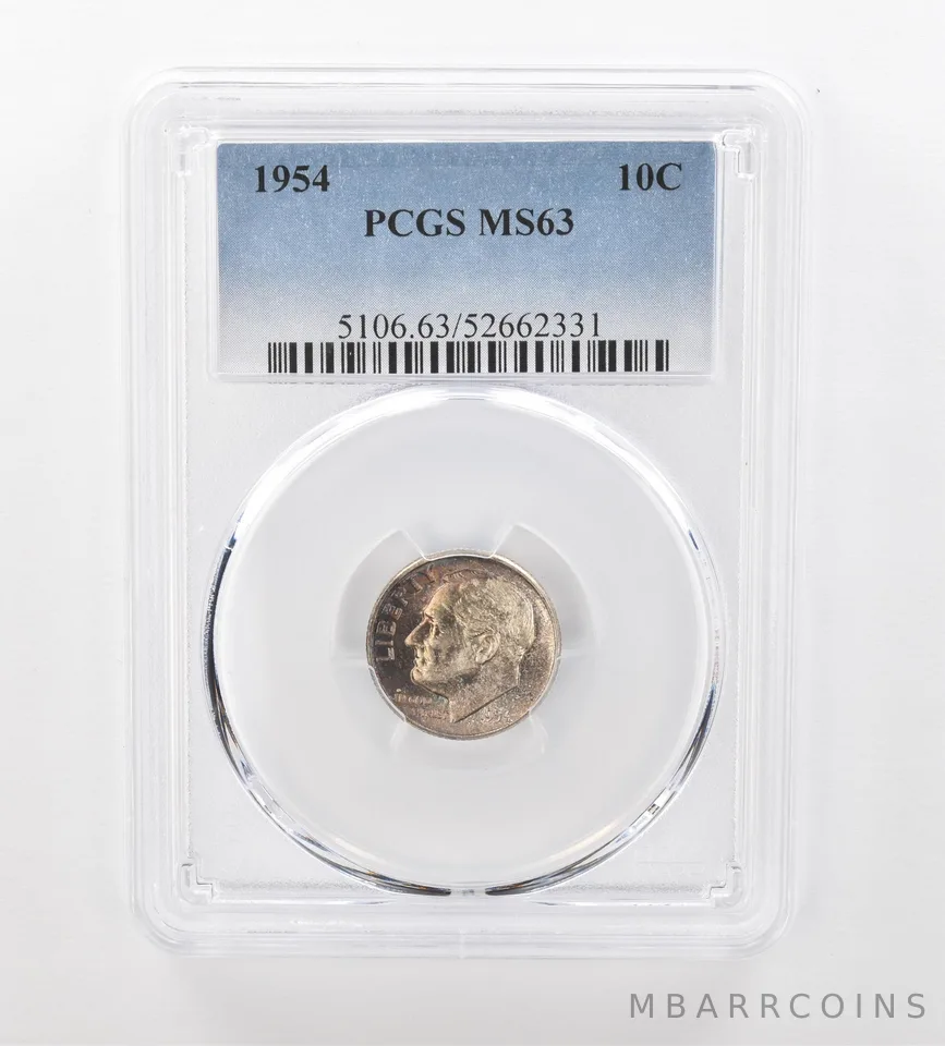 1954 Roosevelt Dime MS63 PCGS Beautiful Tone *1031