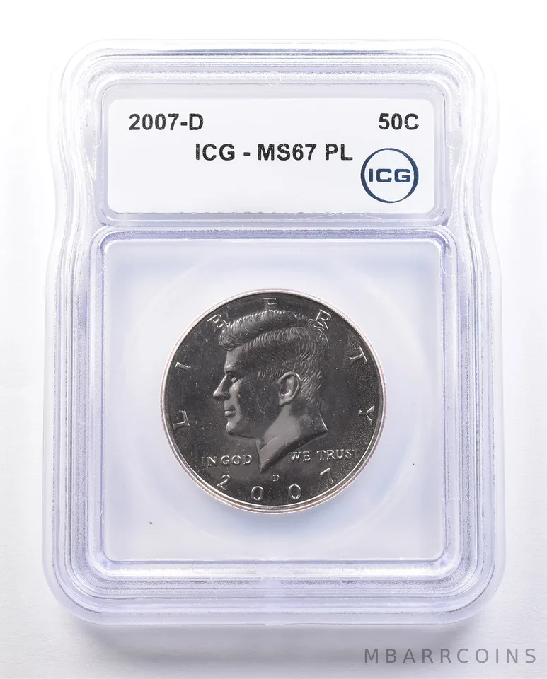 2007-D Kennedy Half Dollar MS67 PL ICG a2414