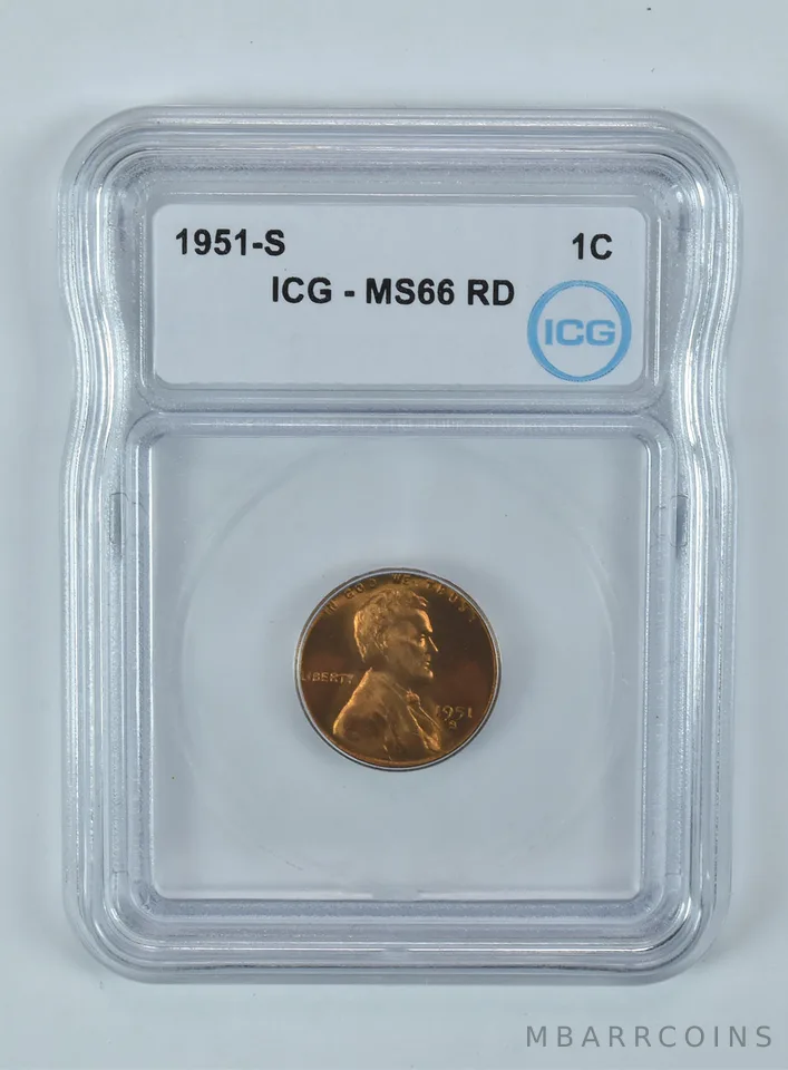 1951-S Lincoln Wheat Cent MS66 RD ICG