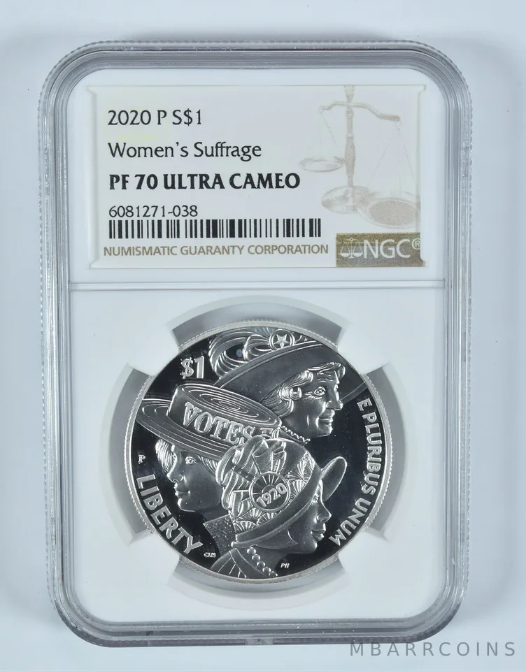 2020-P Women's Suffrage Commemorative Silver Dollar PF70 UCAM NGC