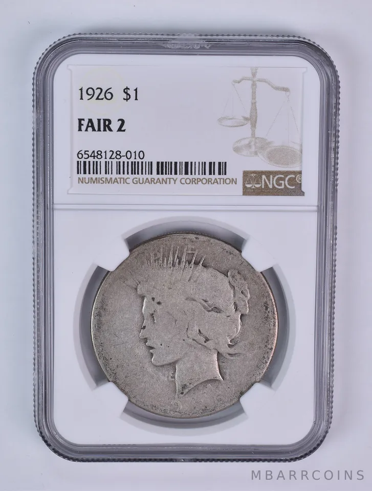 1926 Peace Silver Dollar Fair 2 NGC Lowball