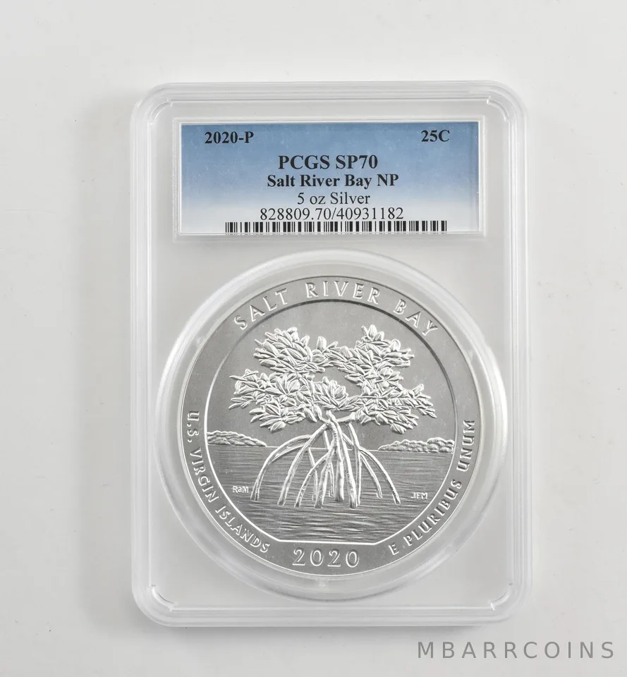 2020-P 5 Oz Silver Quarter ATB Salt River Bay SP70 PCGS *1765