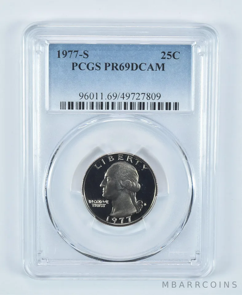 1977-S Washington Quarter PR69 DCAM PCGS Blue Label