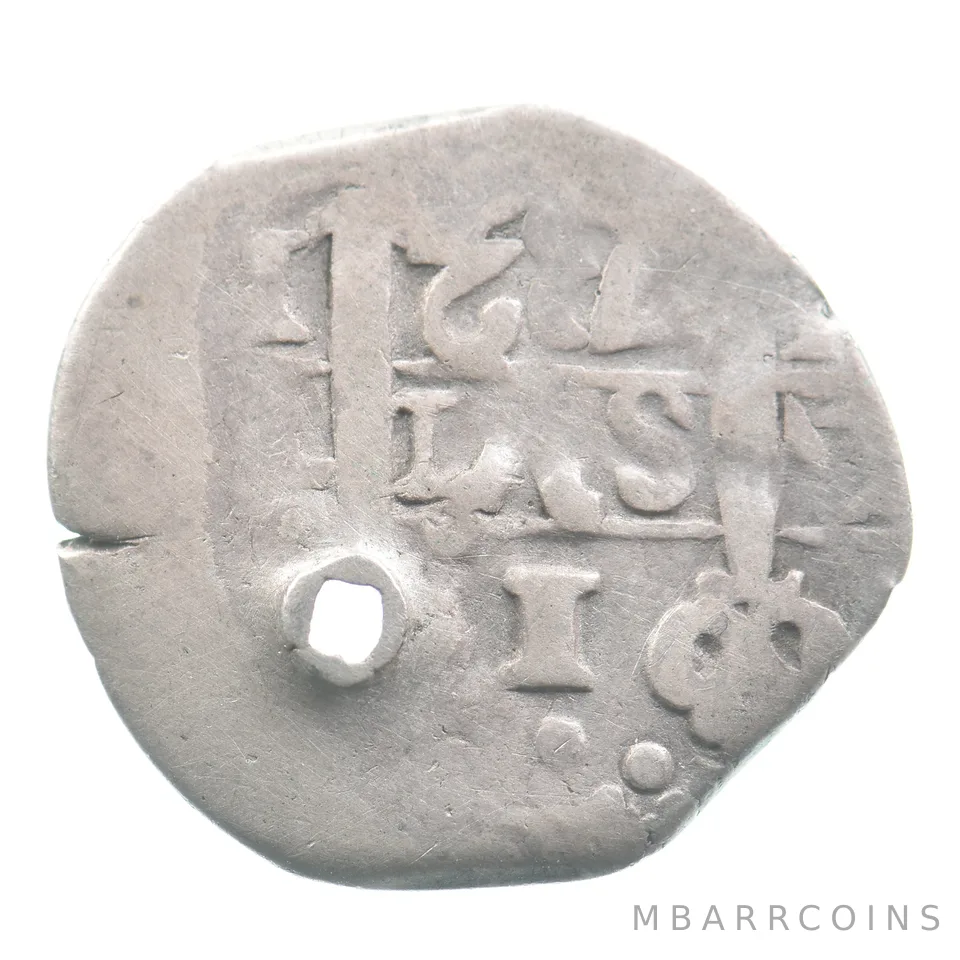 Spanish Colonial Silver Cob Coin Holed *4526