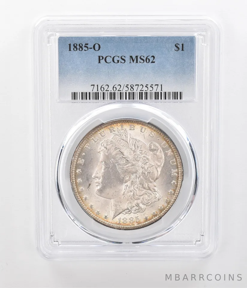 1885-O Morgan Silver Dollar MS62 PCGS Beautiful Tone Reverse *1202