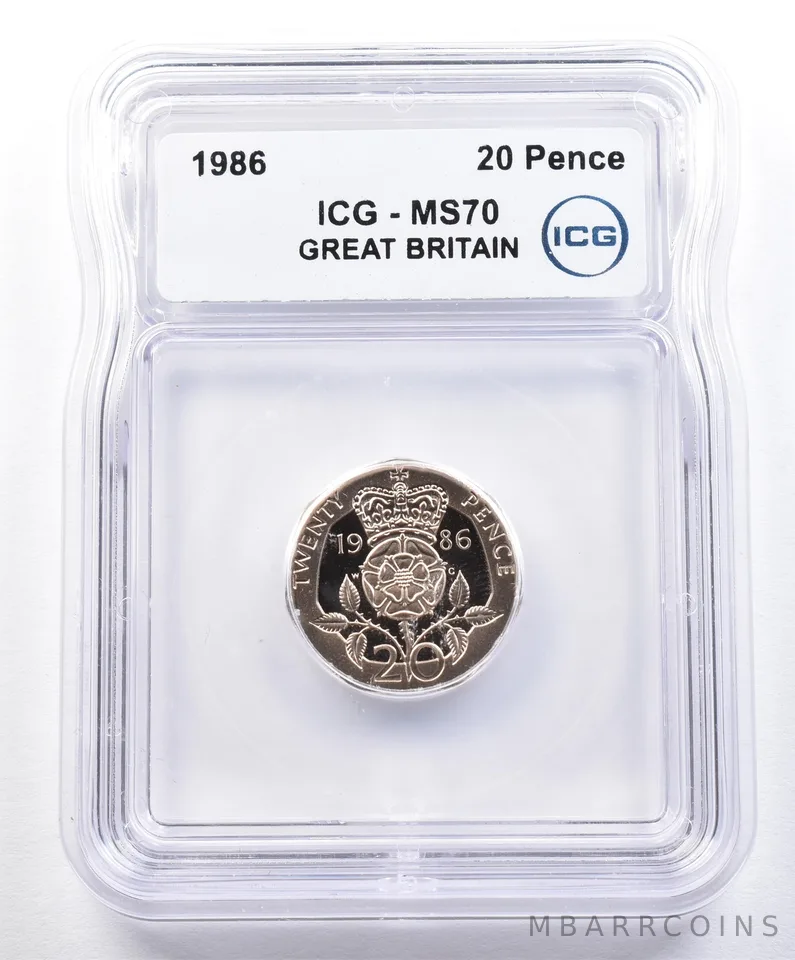 1986 Great Britain 20 Pence MS70 ICG *1588