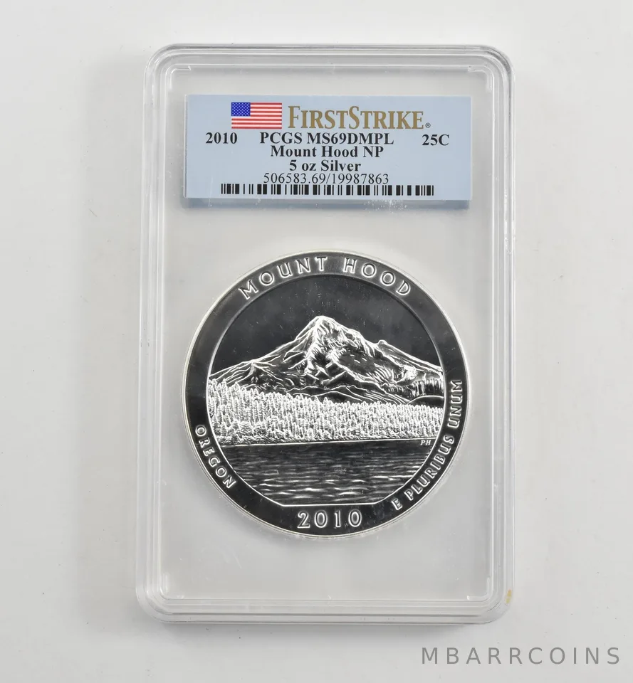 2010 5 Oz Silver Quarter America The Beautiful Mount Hood MS69 DMPL PCGS *1748