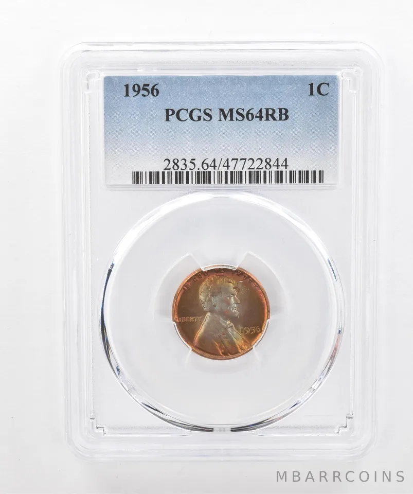 1956 Lincoln Wheat Cent MS64 RB PCGS Beautiful Tone *3008