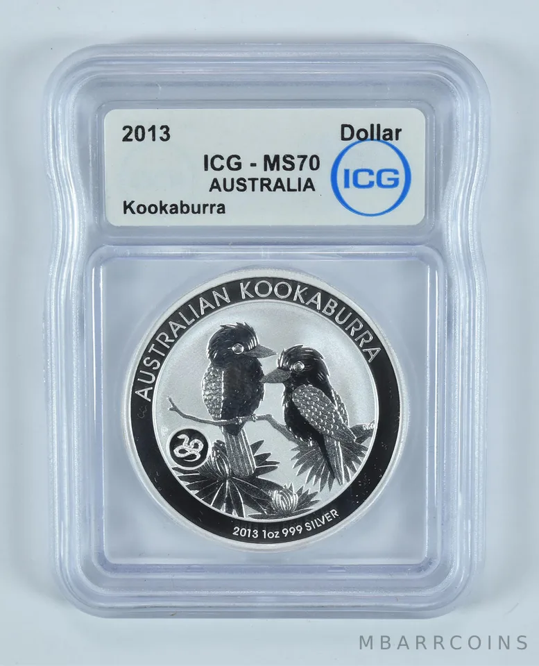 2013 Australia 1 Dollar Silver Kookaburra MS70 ICG