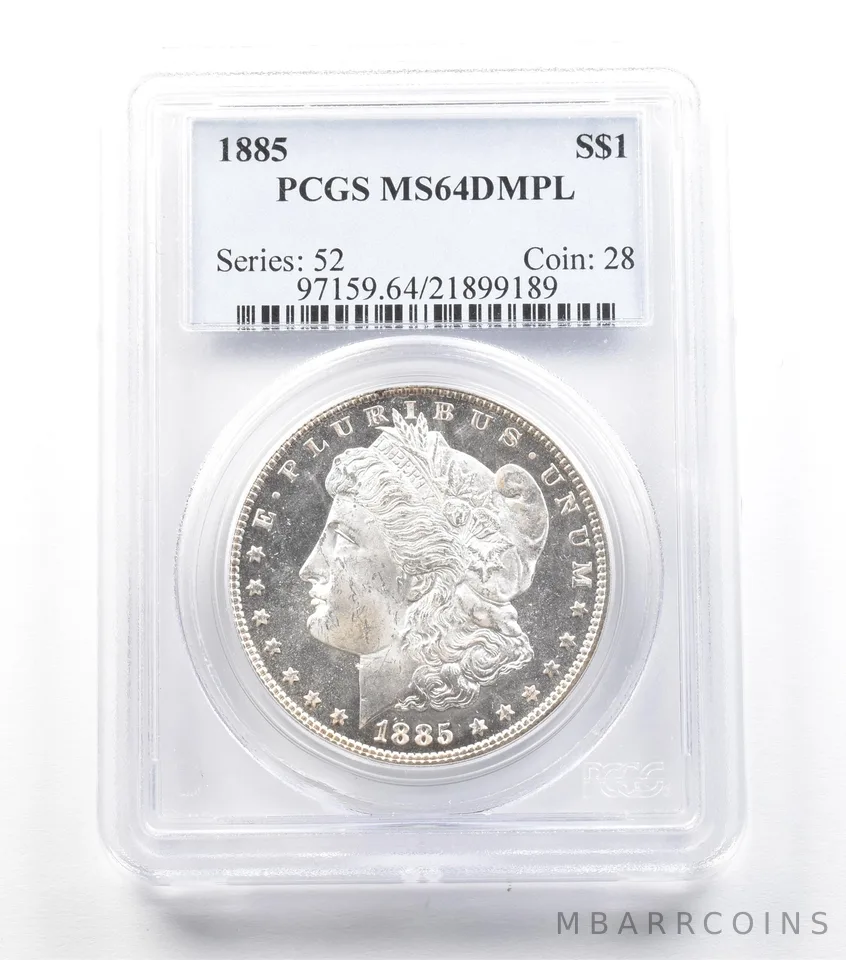 1885 Morgan Silver Dollar MS64 DMPL PCGS PQ *2199