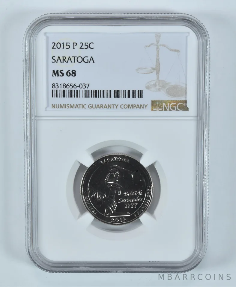 2015-P Washington Quarter Saratoga America The Beautiful MS68 NGC