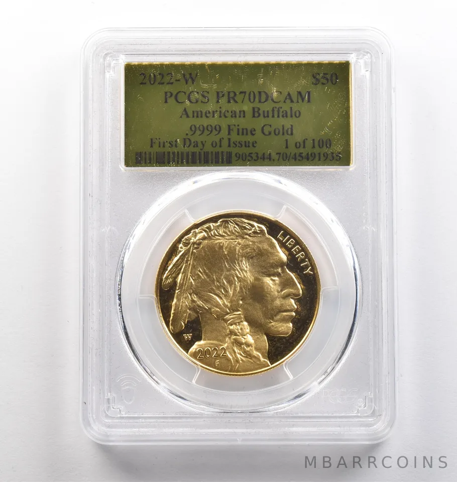 2022-W $50 American Gold Buffalo FDOI 1 Oz Gold PR70 DCAM PCGS *4028
