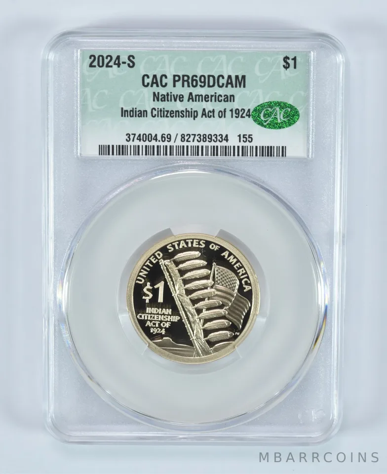 2024-S Sacagawea $1 Indian Citizenship Act PR69 DCAM CAC CACg