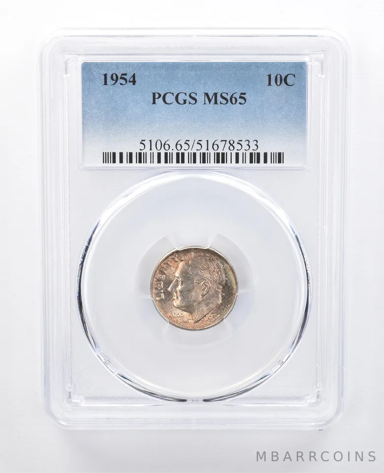 1954 Roosevelt Dime MS65 PCGS Beautiful Tone *8061
