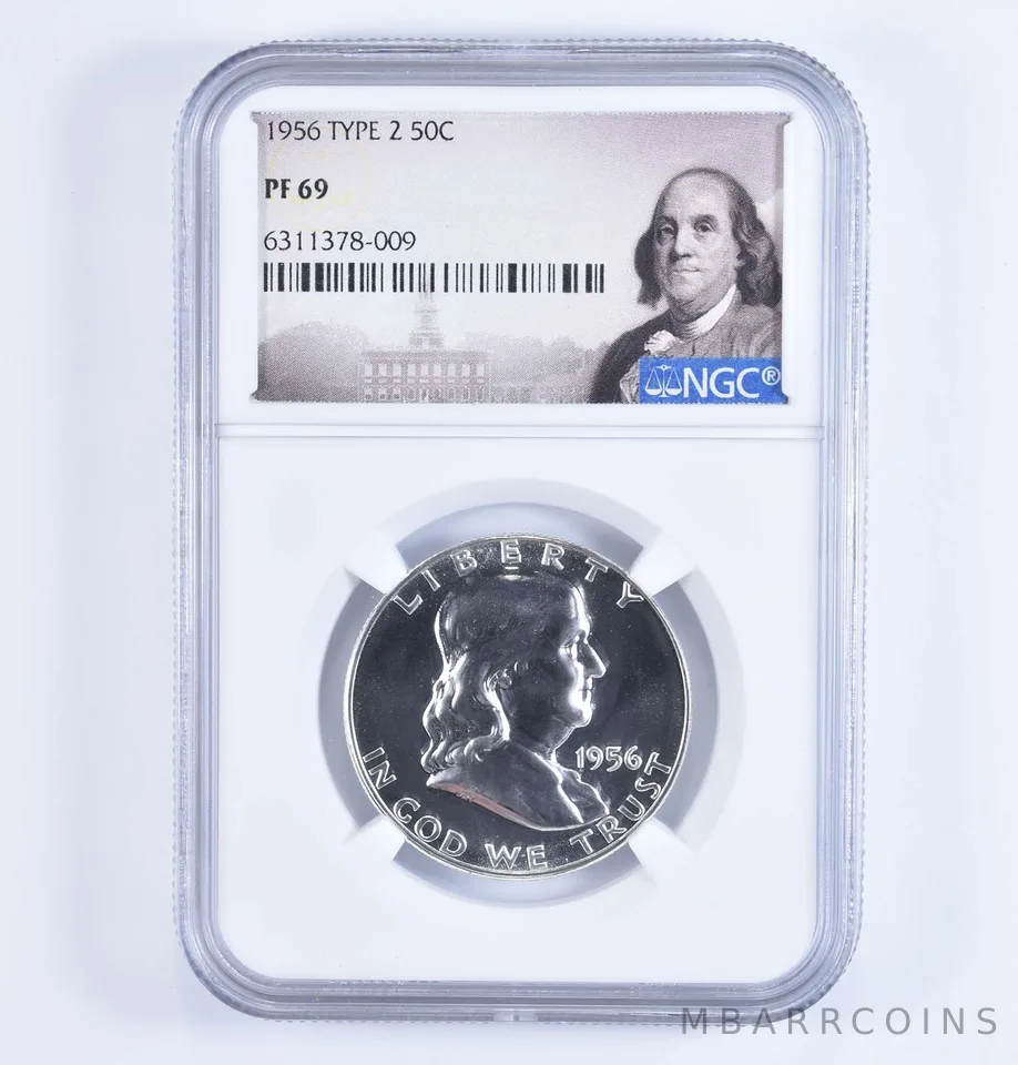 PF69 1956 Franklin Half Dollar - Type 2 - Graded NGC a7307