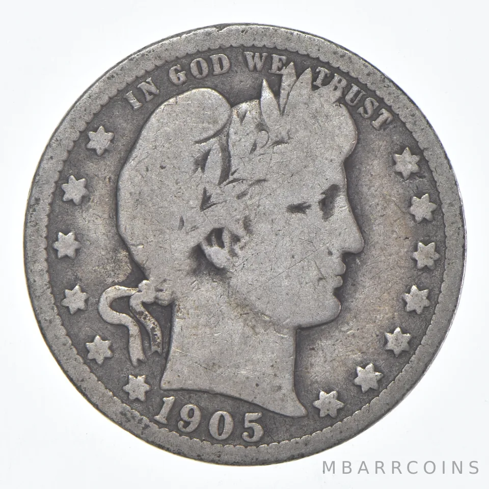 1905-O Barber Quarter Average Circ
